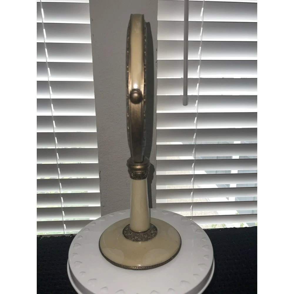 Vintage-Inspired Regency Victorian Standing Vanity Mirror Bronze Enamel